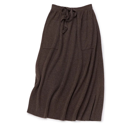 25 New arrivals women's 100% wool skirts, women's autumn and winter long loose and comfortable knit bottoming cashmere skirts, PlatiNum