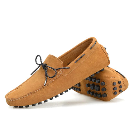 Mocassini da Uomo in Stile Italiano, Scarpe in Pelle Scamosciata, Calzature Comode e Leggere per Guida e Club