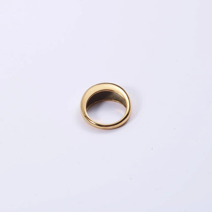 e-Manco Fashion Simple Stainless Steel Rings for Women Arc Rings Jewellery Geometric Ring Size 5 6 7 8 PlatiNum