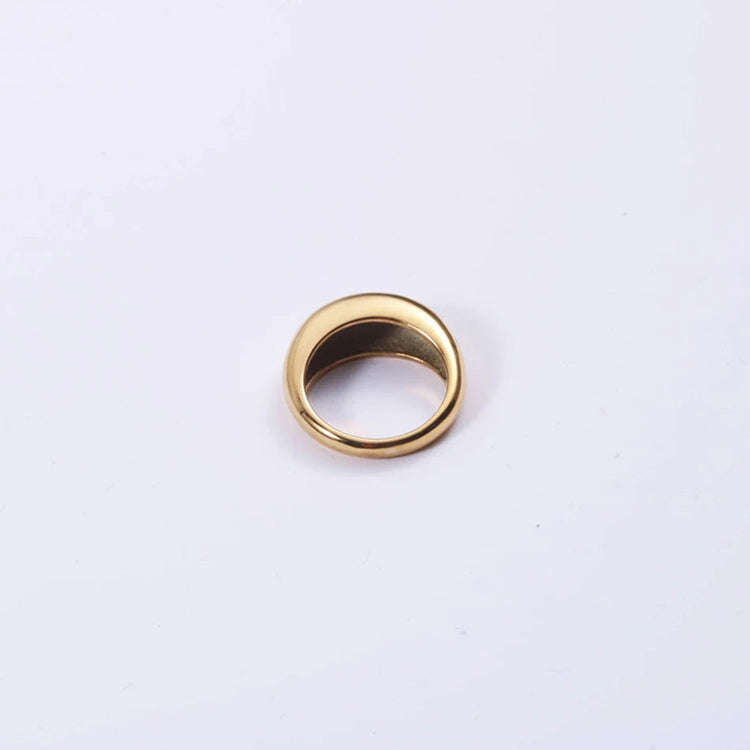 e-Manco Fashion Simple Stainless Steel Rings for Women Arc Rings Jewellery Geometric Ring Size 5 6 7 8 PlatiNum