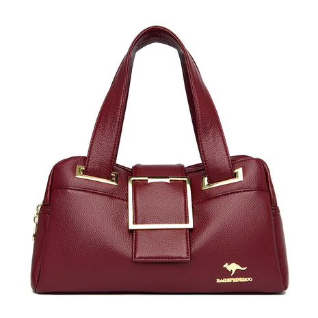 Women Multi-layers Top-handle Bag Quality Leather Handbags Purses Female Luxury Designer Large Capacity Boston Ladies Sac A Main PlatiNum