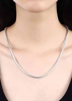 Fine 3MM Catena in osso di serpente Braccialetti in argento sterling 925 Collana Set di gioielli per uomo Donna Marchi di moda Regali di nozze per feste platinumshop