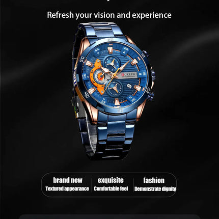 CURREN orologio da uomo orologi da uomo al quarzo sportivi di lusso delle migliori marche orologio da polso cronografo impermeabile in acciaio pieno da uomo Relogio Masculino platinumshop