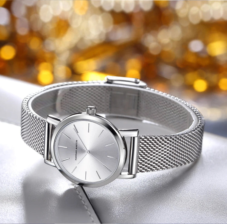 HANNAH MARTIN Movimento al quarzo giapponese in acciaio inossidabile di qualità del marchio Orologio Dropshipping da donna impermeabile da 36 mm in oro rosa completo platinumshop