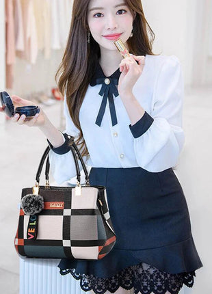 Elegant Designer Handbags Women Bags Messenger PU Leather Crossbody Bags Hairball tassen Girls Shoulder Bag Top-hand Tote Bag PlatiNum