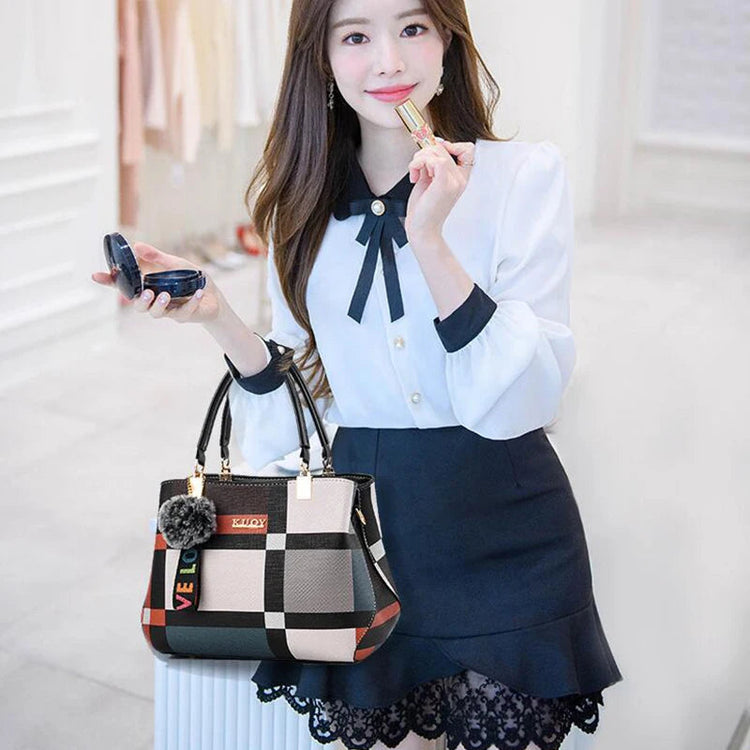 Elegant Designer Handbags Women Bags Messenger PU Leather Crossbody Bags Hairball tassen Girls Shoulder Bag Top-hand Tote Bag PlatiNum