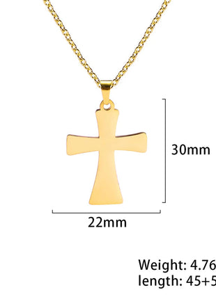 Cazador Collana con ciondolo croce religiosa alla moda di Gesù Collane a catena in acciaio inossidabile color oro per regalo di gioielli cavi unisex PlatiNum