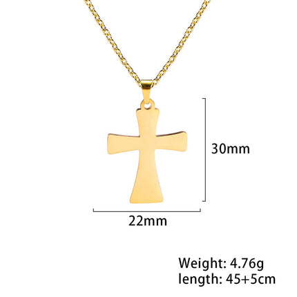 Cazador Collana con ciondolo croce religiosa alla moda di Gesù Collane a catena in acciaio inossidabile color oro per regalo di gioielli cavi unisex PlatiNum