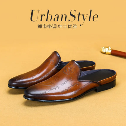Pantofole da uomo di lusso italiane Mocassini in vera pelle Mocassini da uomo Casual Scarpe da uomo antiscivolo Moda estiva Mezze scarpe da uomo
