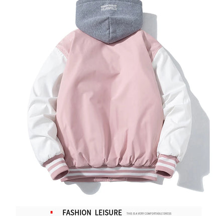 Winter Varsity Jacket Men Women Streetwear Basketball Jacket Fashion Casual Thick Parkas Men Korean Patchwork Couple Coat Button