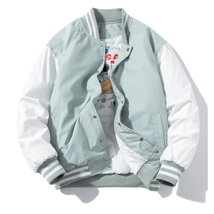 Winter Varsity Jacket Men Women Streetwear Basketball Jacket Fashion Casual Thick Parkas Men Korean Patchwork Couple Coat Button