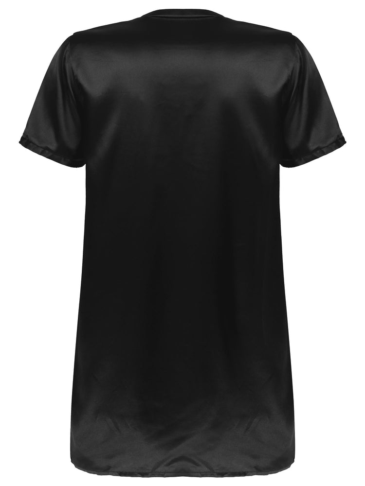 Donna uomo pigiama in raso di seta pigiameria maniche corte camicia da notte Kimono accappatoio abito da notte accappatoio camicia da notte estiva Homewear