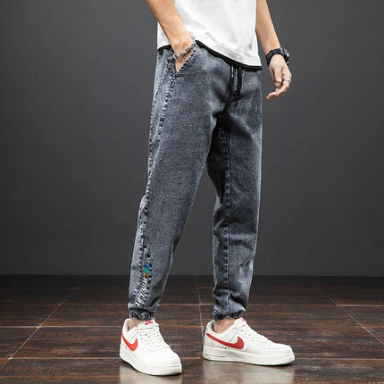 Spring Summer Black Blue Cargo Jeans Men Streetwear Denim Jogger Pants Men Baggy Harem Jean Trousers Plus Size PlatiNum