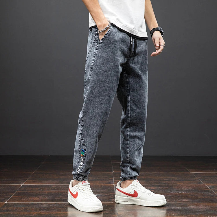 Spring Summer Black Blue Cargo Jeans Men Streetwear Denim Jogger Pants Men Baggy Harem Jean Trousers Plus Size PlatiNum