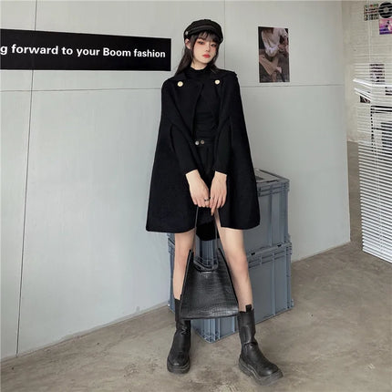 Autumn Winter Plus Size Women Coat Woolen Cloth Cloak Loose Overcoat Female High Quality 2025 Manteau Femme Hiver Oversize