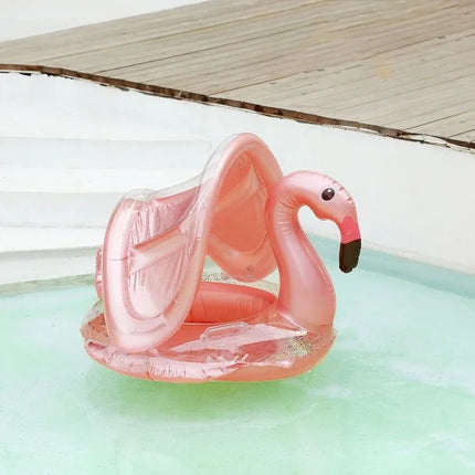 Rooxin Flamingo Nuoto Cerchio Bambino Infantile Galleggiante Piscina Anello di Nuoto Con Parasole Sedile Galleggiante Estate Spiaggia Piscina Festa Giocattoli