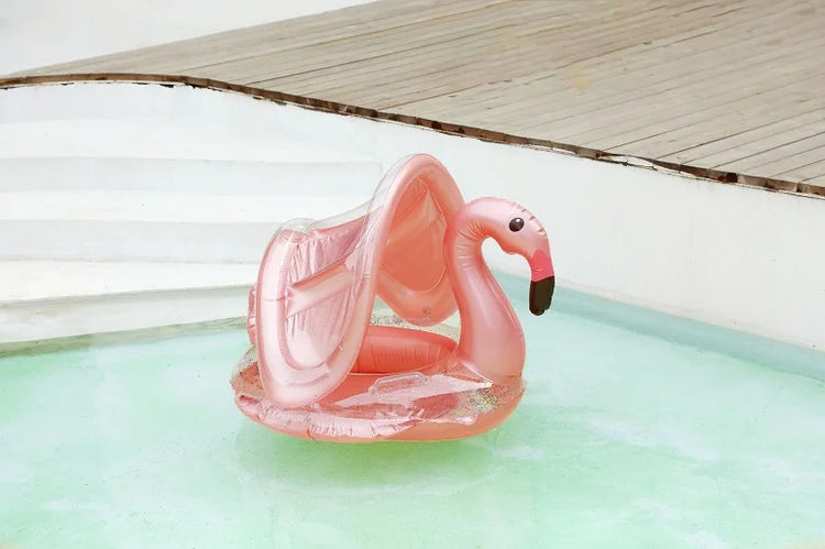 Rooxin Flamingo Nuoto Cerchio Bambino Infantile Galleggiante Piscina Anello di Nuoto Con Parasole Sedile Galleggiante Estate Spiaggia Piscina Festa Giocattoli