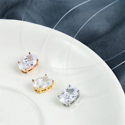 Collana di zirconi ovali AAA di lusso Bling Linea di pesca trasparente invisibile Girocollo Collane da donna Ciondolo ellittico Collier Femme