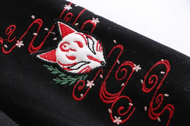Neploe Women Hoodies Fleece Thick Cute Fox Embroidery Winter Autumn Women Pullovers Jumpers Japanese 2025 New Hooded Coat 56439