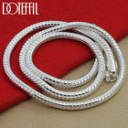 DOTEFFIL 925 Sterling Silver 16/18/20/24/22/24/26/30 Inch 3mm Snake Chain Necklace For Woman Man Wedding Engagement Jewelry PlatiNum