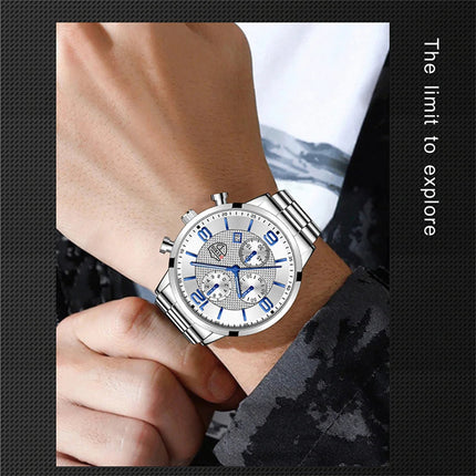 Orologi da uomo alla moda Orologio da polso al quarzo di lusso Calendario da uomo Business Casual Orologio in pelle Orologio luminoso platinumshop