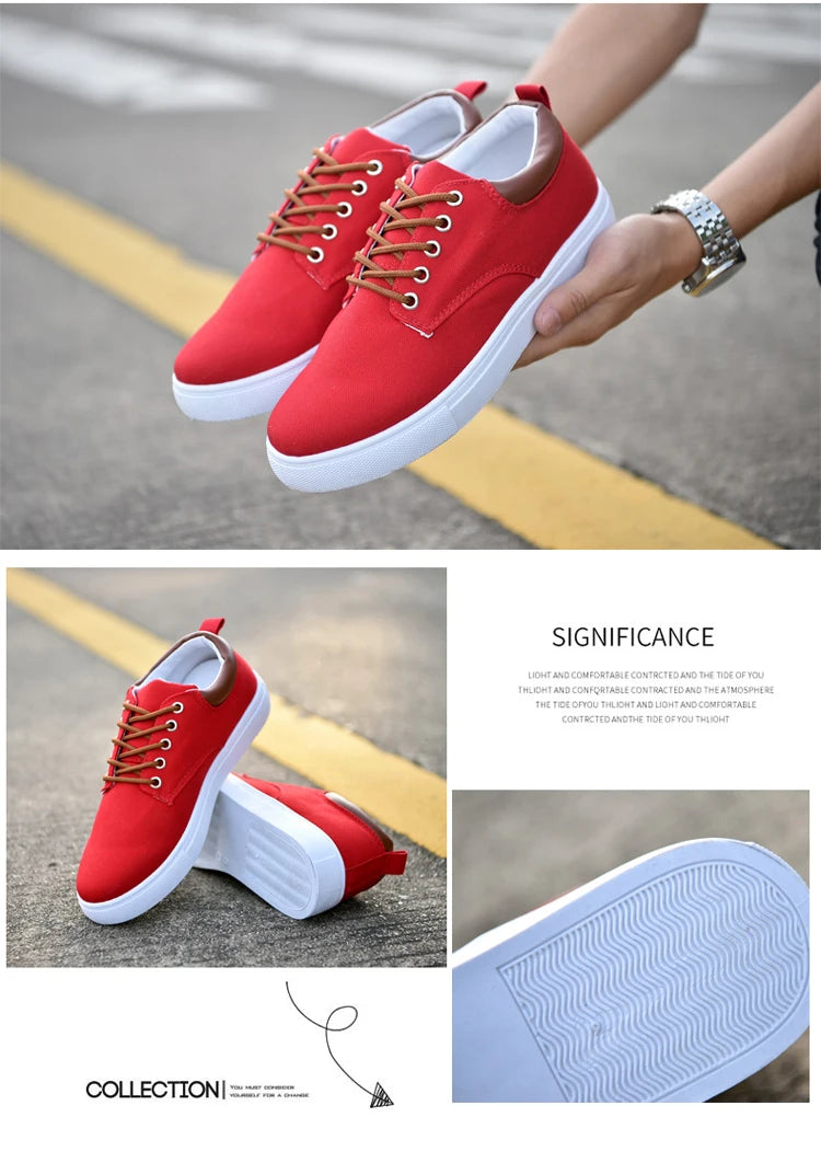 Fashion Canvas Men's Sneakers Black Lace Up Sping Shoes 2024 Classic Casual Vulcanized Shoes Size 46 47 Mens Spring Sport Shoes