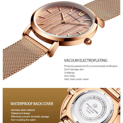 HANNAH MARTIN Movimento al quarzo giapponese in acciaio inossidabile di qualità del marchio Orologio Dropshipping da donna impermeabile da 36 mm in oro rosa completo platinumshop
