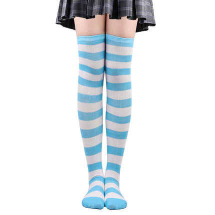 Calze autoreggenti a righe da donna Calze da donna nere bianche rosa lunghe sopra sopra il ginocchio femboy Cosplay Lolita Harajuku Y2k