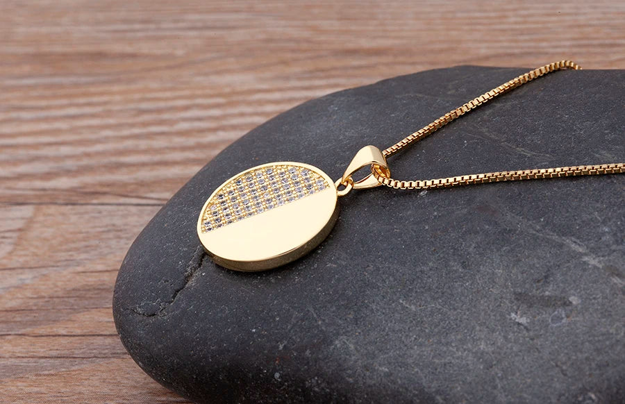 Nidin moda di lusso con zirconi cubici ciondolo a forma di cuore da donna placcato in oro collana a catena di alta qualità regalo per feste di gioielli scintillanti