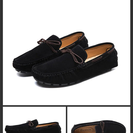 2025 Mocassino da uomo Grigio Marrone Nero Mocassini Scarpe da uomo in pelle Designer di lusso Marchio Moda Sneakers Appartamenti Slip on Leggero