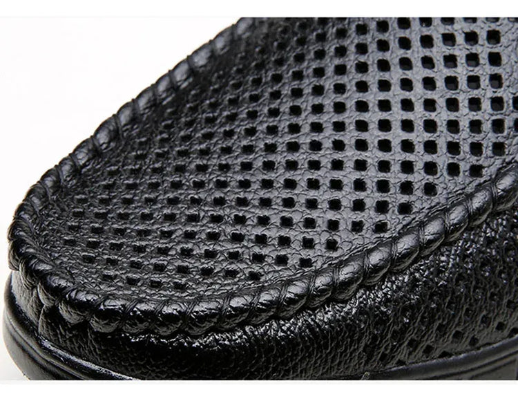 Moda scarpe in vera pelle da uomo piatte traspiranti estive scarpe casual da uomo morbide e confortevoli calzature maschili in pelle KA3559