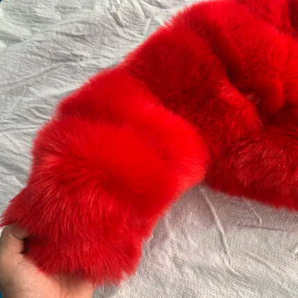 ZADORIN Fashion Cropped Faux Fur Coat Woman Warm Stand Fur Collar Slim Fluffy Fur Jacket Woman Tops Winter Fur Coats Streetwear