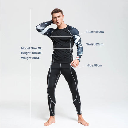 Men's Sports Suit MMA rashgard male Quick drying Sportswear Compression Clothing Fitness Training kit Thermal Underwear leggings PlatiNum
