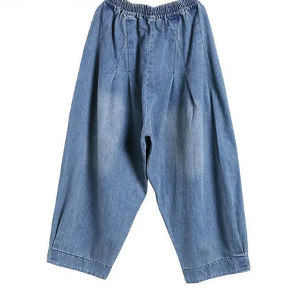 Nuovi Jeans larghi Oversize donna Denim pantaloni Casual incrociati pantaloni Harem Vintage femminili pantaloni Bloomers 2022 Jeans a gamba larga mamma