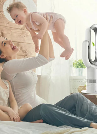 Ventilatore Freddo e Caldo con Telecomando, Senza Pale, 220V, Ultra-silenzioso, Purificatore d'Aria, Alta Qualità, Programmabile 1-9 Ore