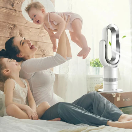 Ventilatore Freddo e Caldo con Telecomando, Senza Pale, 220V, Ultra-silenzioso, Purificatore d'Aria, Alta Qualità, Programmabile 1-9 Ore