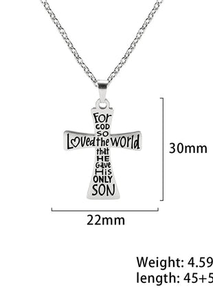Cazador Collana con ciondolo croce religiosa alla moda di Gesù Collane a catena in acciaio inossidabile color oro per regalo di gioielli cavi unisex PlatiNum