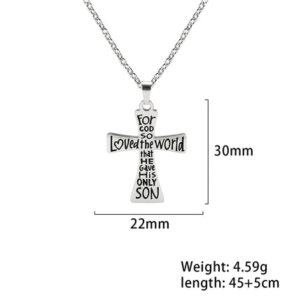 Cazador Collana con ciondolo croce religiosa alla moda di Gesù Collane a catena in acciaio inossidabile color oro per regalo di gioielli cavi unisex PlatiNum