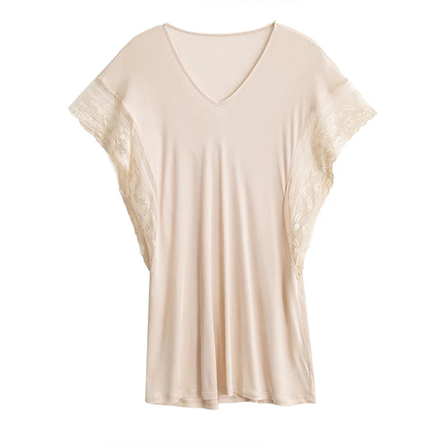 SuyaDream vestido de noche de seda para mujer de seda natural y encaje Mini vestidos sexy de vino negro camisones de verano 2021
