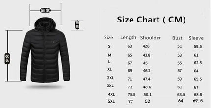 Men Heated Jacket USB Winter Outdoor Electric Heating Male Bobojaco Warm Sprots Thermal Coat Clothing Heatable Men's Parka