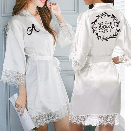 Nome della data personalizzato Abito kimono da sposa Donna Sposa Abiti da damigella d'onore Accappatoio dal design originale per addio al nubilato