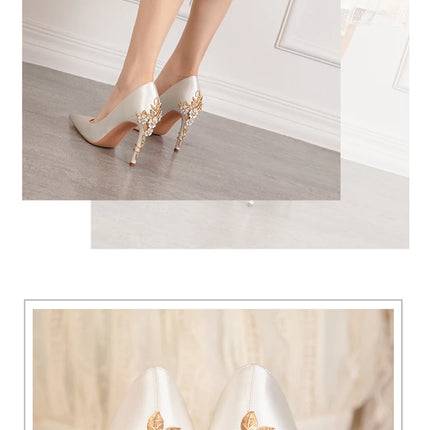 Moda mujer tacones altos bajos de aguja boda/fiesta zapatos de salón de señora primavera/otoño calzado femenino clásico calzado de mujer