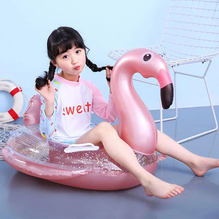 Rooxin Flamingo Nuoto Cerchio Bambino Infantile Galleggiante Piscina Anello di Nuoto Con Parasole Sedile Galleggiante Estate Spiaggia Piscina Festa Giocattoli