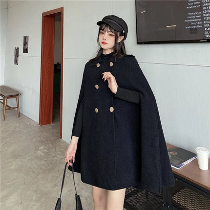 Autumn Winter Plus Size Women Coat Woolen Cloth Cloak Loose Overcoat Female High Quality 2025 Manteau Femme Hiver Oversize