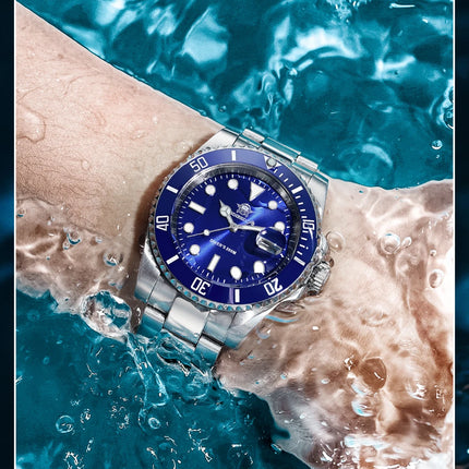 ADDIESDIVE Classic Men's Business and Leisure Quartz Watch 200m Waterproof 316L Stainless Steel Sports Night Light Diving Watch