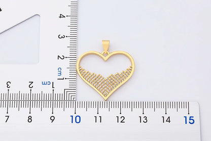 Nidin moda di lusso con zirconi cubici ciondolo a forma di cuore da donna placcato in oro collana a catena di alta qualità regalo per feste di gioielli scintillanti