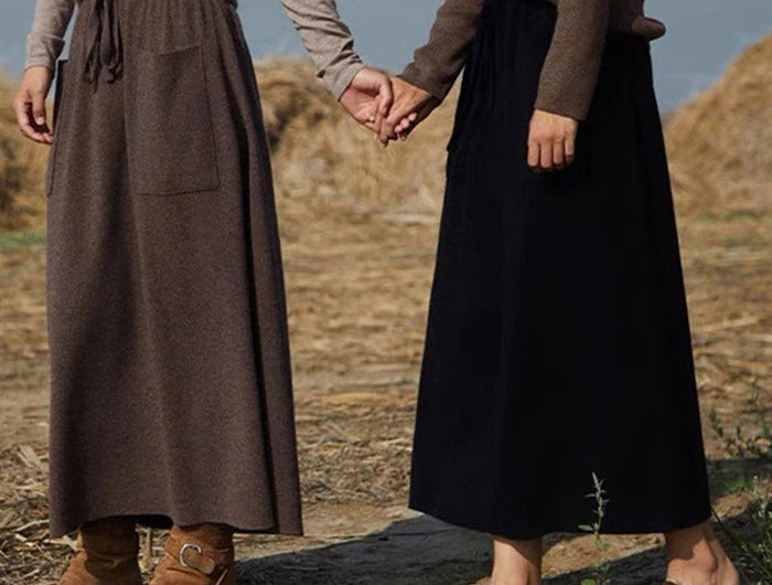 25 New arrivals women's 100% wool skirts, women's autumn and winter long loose and comfortable knit bottoming cashmere skirts, PlatiNum