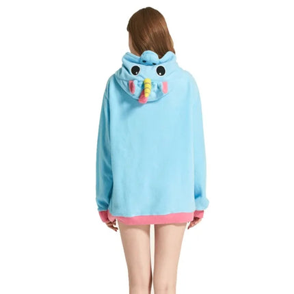 HKSNG Adult Animal Cartoon Cute Pink Unicorn Hoodies Panda Raccoon Tops Jackets Coat Costumes Kigurumi