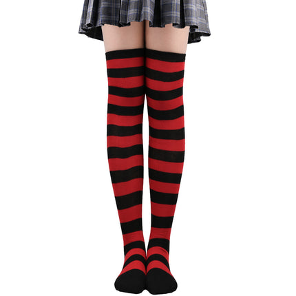 Calze autoreggenti a righe da donna Calze da donna nere bianche rosa lunghe sopra sopra il ginocchio femboy Cosplay Lolita Harajuku Y2k