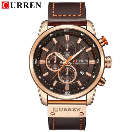CURREN orologio da uomo in pelle orologi sportivi da uomo esercito militare orologio da polso al quarzo cronografo orologio maschile Relogio Masculino platinumshop